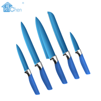 Blue Titanium Coating Blade Knife Set
